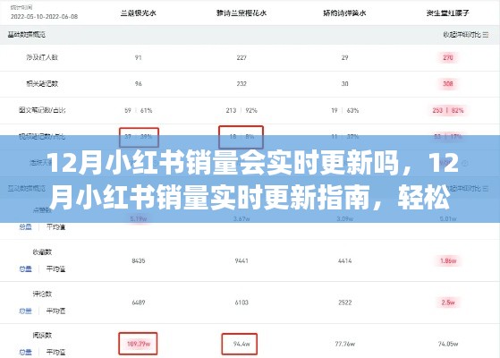 12月小红书销量实时更新指南，掌握销量动态，助力精准购物决策