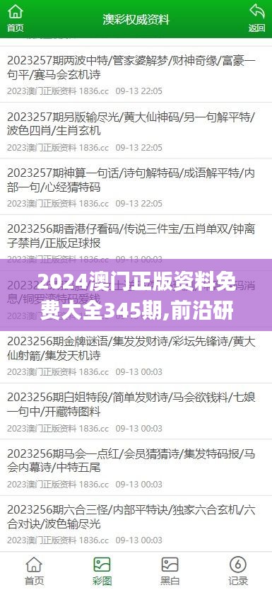 2024澳门正版资料免费大全345期,前沿研究解析_BT19.983