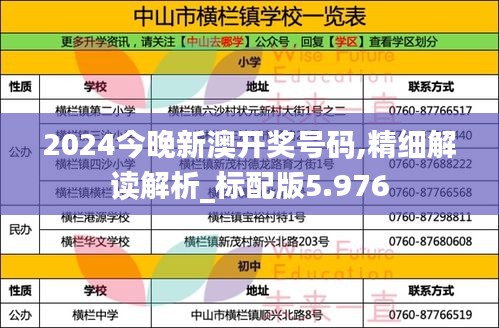 2024今晚新澳开奖号码,精细解读解析_标配版5.976