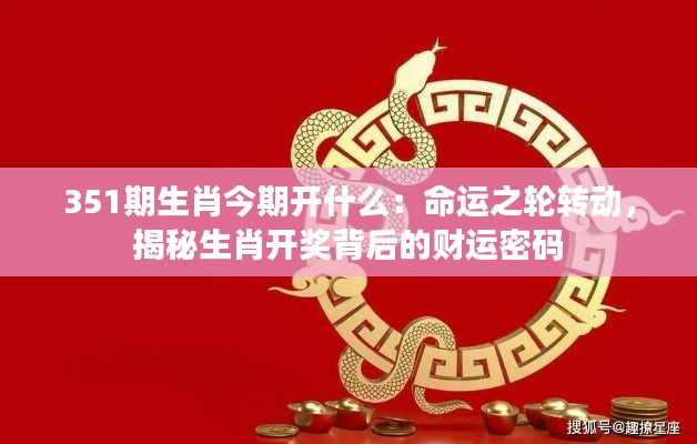 351期生肖今期开什么：命运之轮转动，揭秘生肖开奖背后的财运密码