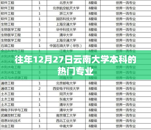 云南大学热门本科专业往年招生概览