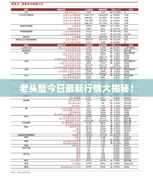 老头蟹今日最新行情大揭秘！