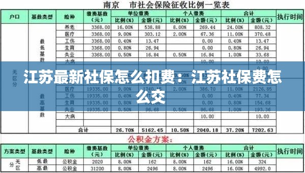 江苏最新社保怎么扣费：江苏社保费怎么交 