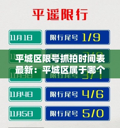 平城区限号抓拍时间表最新：平城区属于哪个区 