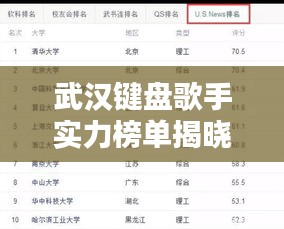 武汉键盘歌手实力榜单揭晓，十大高手排名及介绍