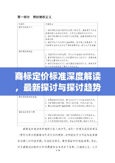 商标定价标准深度解读，最新探讨与探讨趋势