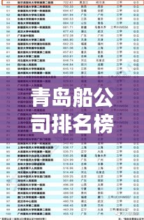 青岛船公司排名榜单揭晓，哪些公司荣登榜首？