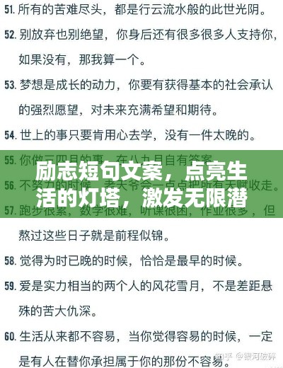 励志短句文案，点亮生活的灯塔，激发无限潜能——精选作文语录