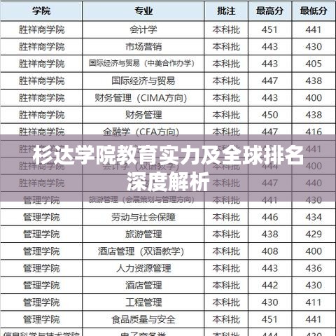 杉达学院教育实力及全球排名深度解析