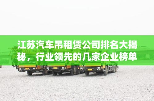 江苏汽车吊租赁公司排名大揭秘，行业领先的几家企业榜单揭晓！