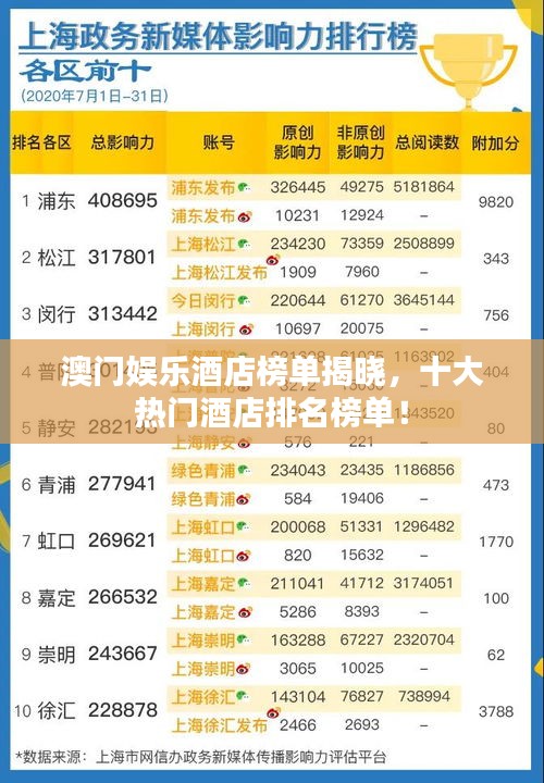 澳门娱乐酒店榜单揭晓，十大热门酒店排名榜单！